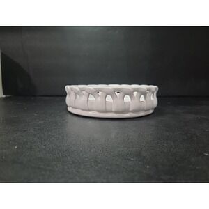 Partylite White Lattice 3 Wick Holder Rare